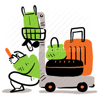 luggage, baggage, suitcase, bags, trolley, people