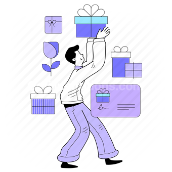 user, item, purchase, gift, card, present, package, flower, items