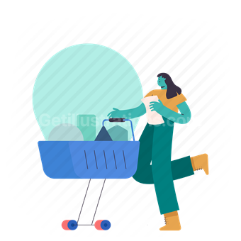 ecommerce, shopping, cart, commerce, groceries, store