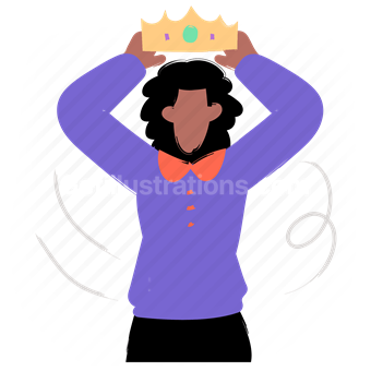 crown, character, achievement, royal, celebration