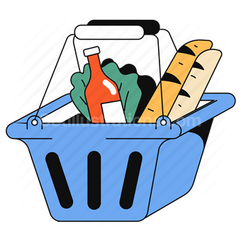 basket, shopping, shop, groceries, commerce, basket