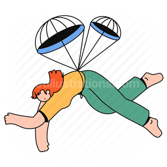 parachute, airdrop, travel, transport, transportation, woman