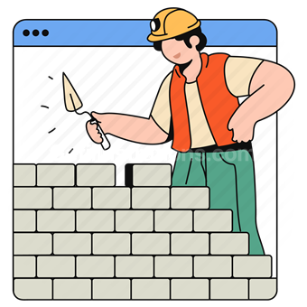bricks, wall, construction, construct, website, protection