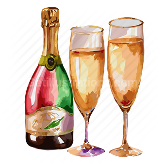beverage, drink, alcohol, bottle, glass, champagne, wine