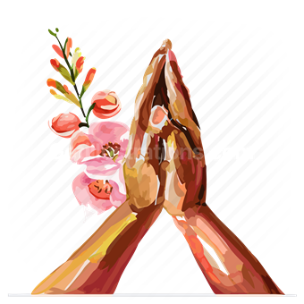 gesture, hand, prayer, pray, plant, petals, leaf, nature, flower, floral, plants