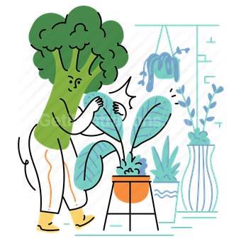 gardening, garden, plant, broccoli, plants, relax