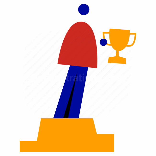trophy, award, reward, winner, people, person, character