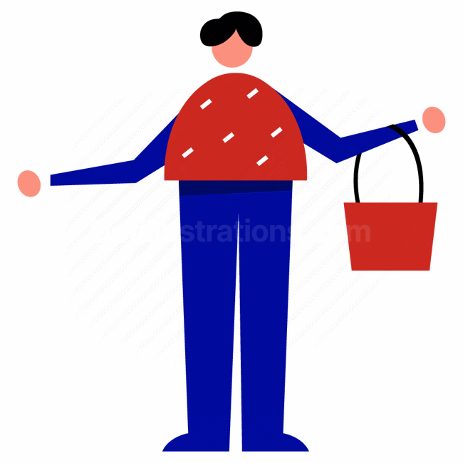basket, people, person, standing, stand, bag, man, male