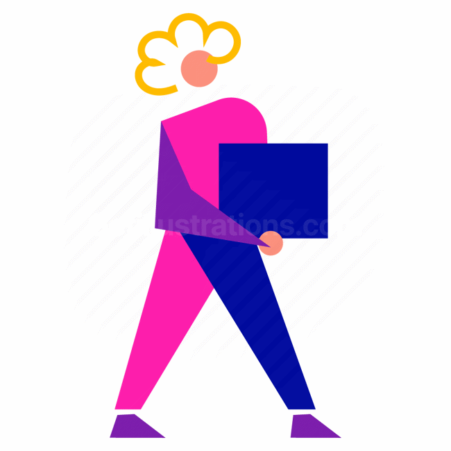 box, package, square, people, person, character, delivery, shipping
