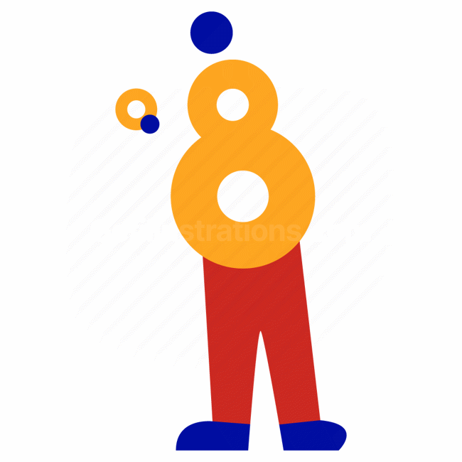 circles, circle, 8, number, people, person, character