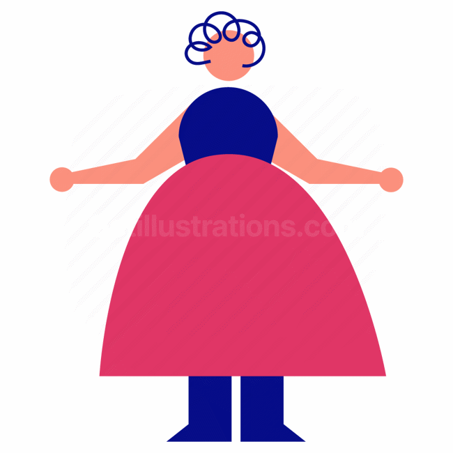 dress, woman, female, person, character, skirt