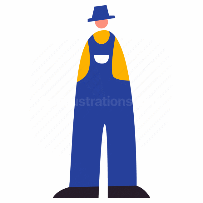 farmer, hat, man, male, people, person, character