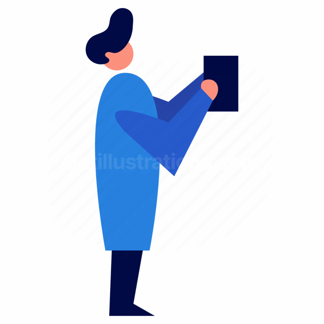 man, male, carry, carrying, box, square, rectangle, shape
