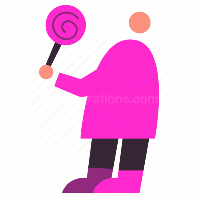 lollipop, sweets, candy, child, kid, people, person, character