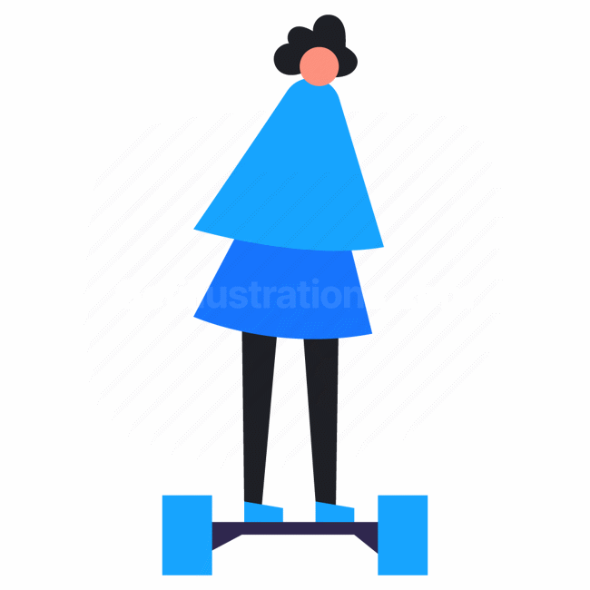 vehicle, transport, woman, female, people, person, character, skating