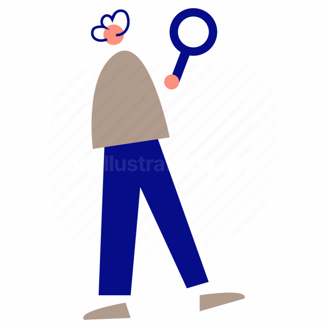 search, find, magnifier, spyglass, people, person, character