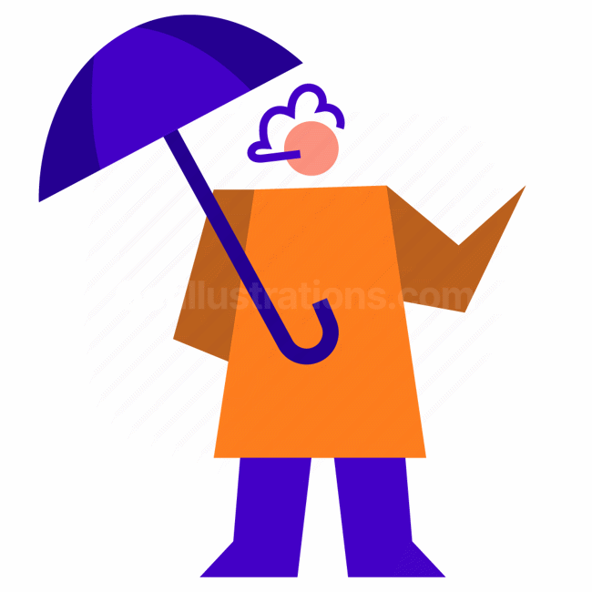 umbrella, forecast, climate, people, person, character, avatar