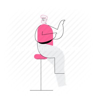 character, sitting man, man, male, person
