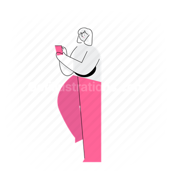 character, smartphone woman, smartphone, woman, female, person