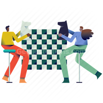strategy, chess, game, gaming, horse, piece, chess board