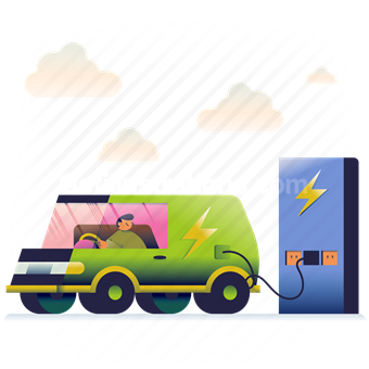 vehicle, transport, electric, charge, power, ecology, ecological