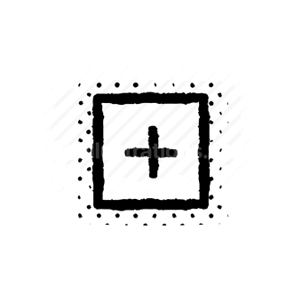 add, plus, square, dotted, border