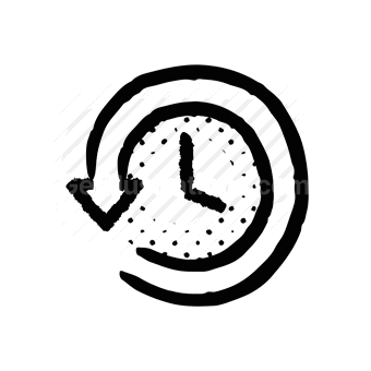 clock, arrow, time, circular, sketch