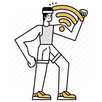 wifi, wireless, internet, signal, strong, connection, man, male, person, people