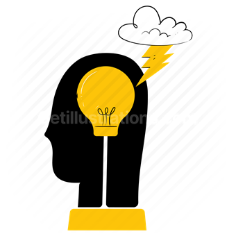 thought, mind, process, idea, inspiration, lightbulb