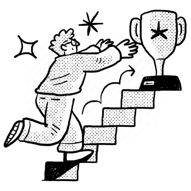 trophy, award, reward, accomplishment, stairs