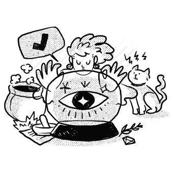 eye, crystal, ball, cat, witch, cauldron, woman