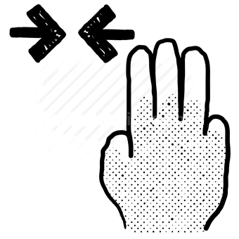 hands, gesture, minimize, arrow, resize, scale