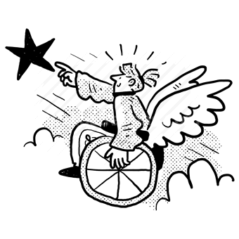 disabled, disability, wheelchair, flight, wings, star