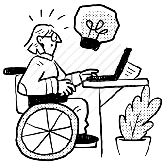 disabled, disability, woman, wheelchair, laptop, computer