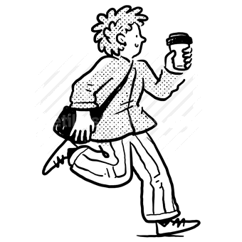 coffee, drink, beverage, woman, girl, bag