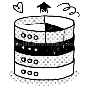 graph, chart, arrow, up, upload, server, rack, database