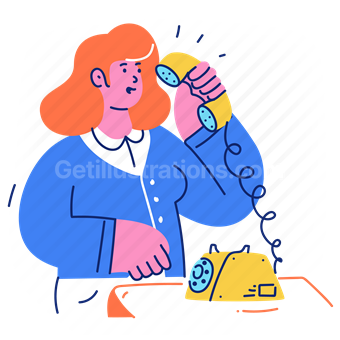woman, phone, telephone, call, customer, service
