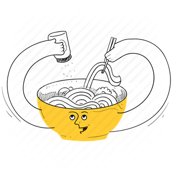 noodles, recipe, bowl, salt, spices, seasoning, cooking, cook