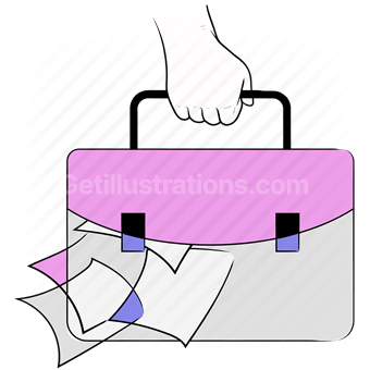 hand, gesture, suitcase, briefcase, paper, document