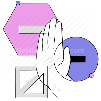 hand, gesture, shapes, shape, stop, block, warning, danger, prohibited