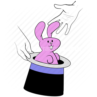 hand, gesture, hat, rabbit, magic, magicina, product, item