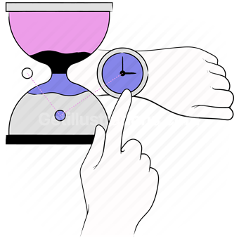 hand, gesture, time, hourglass, watch, timer, deadline
