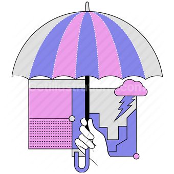 hand, gesture, umbrella, protection, safety, insurance, thunder