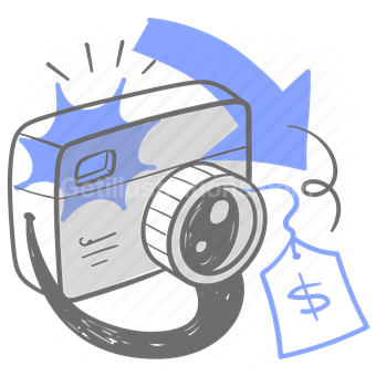 camera, photography, cash, money, dollar sign