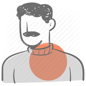 person, people, man, male, moustache, sweater