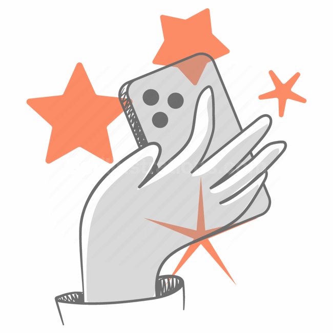 hand, gesture, mobile, smartphone, phone, device, stars