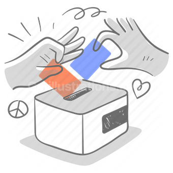 vote, voting, peace, love, hands, gesture, cards