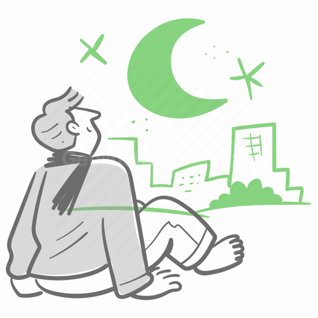 rest, sleep, nighttime, relaxation, moon, stars