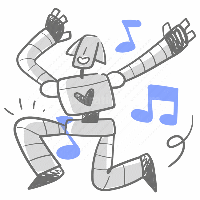 robot, music, notes, automation, technology