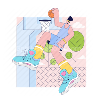 basketball, plant, sport, game, man